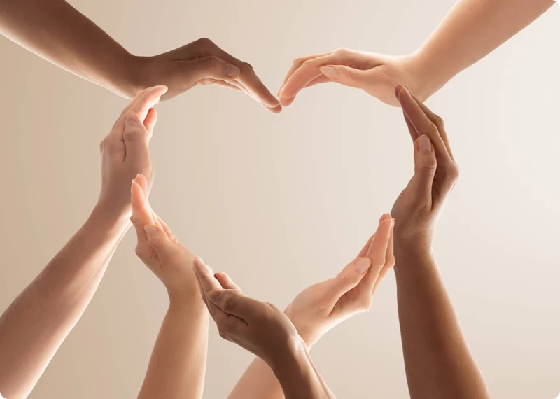Hands forming a heart shape