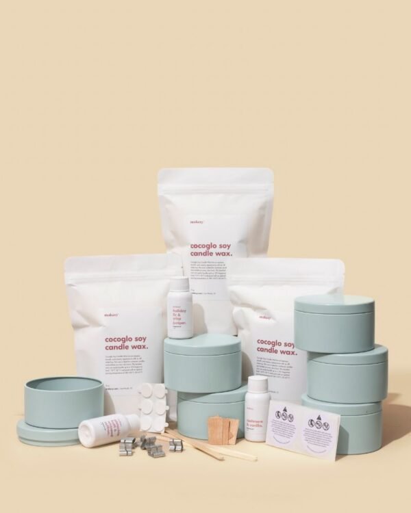 starter candle making kit - 5oz metal tin & lid